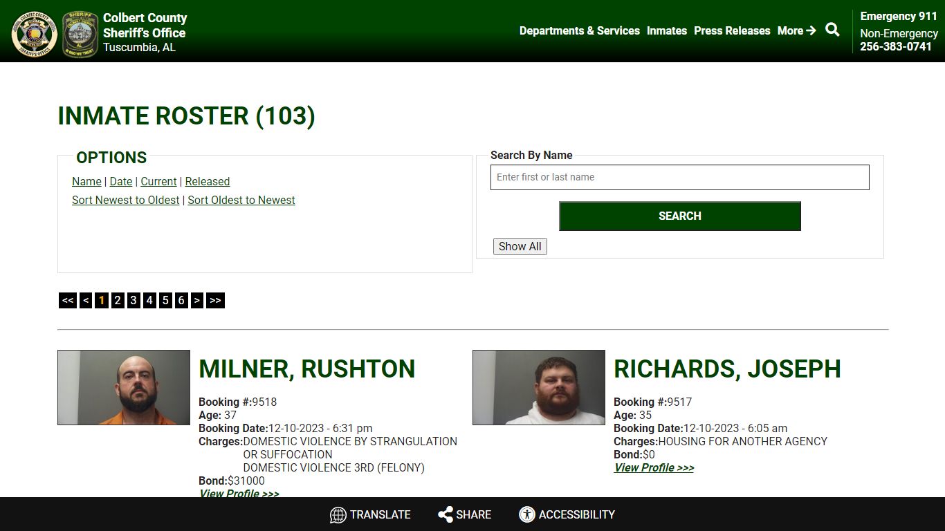 Inmate Roster - Current Inmates Booking Date Descending - Colbert ...